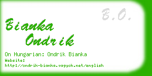 bianka ondrik business card